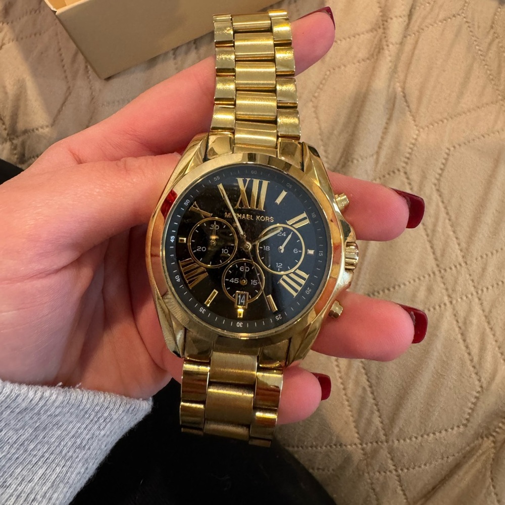 Michael Kors Gold Watch with Black Face